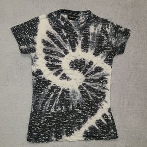 Black with White Tye Dye T-Shirt